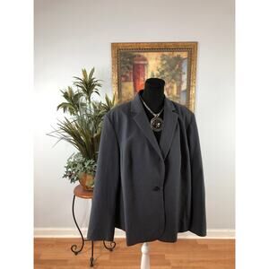 Jones New York Collection Stretch Women's Plus 22W Gray  Classic Single Button